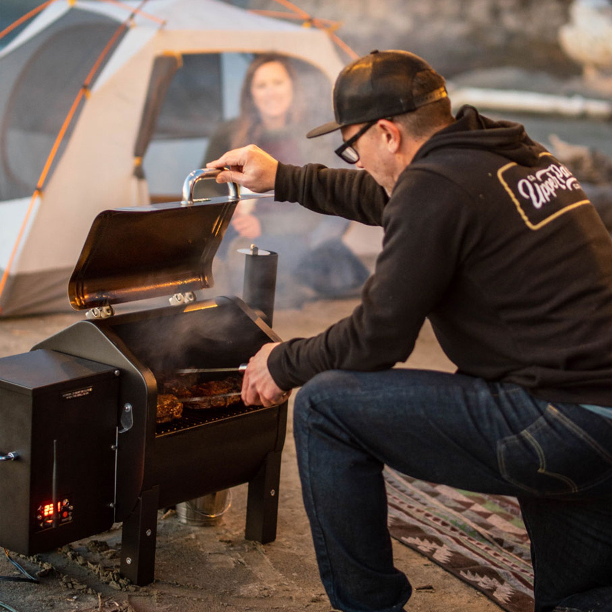 Green Mountain Grills Trek Pellet Grill w WiFi On The Patio