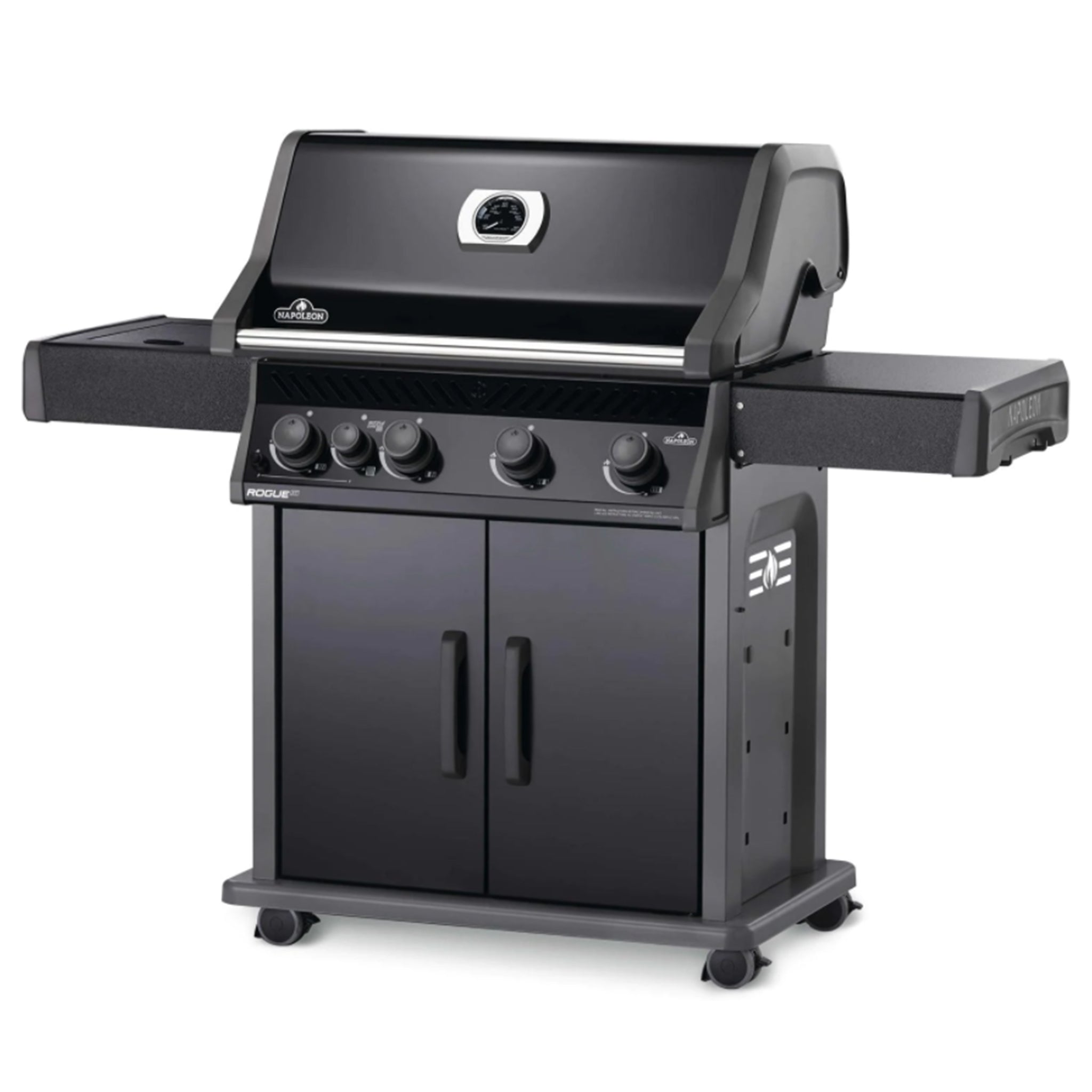 Napoleon Rogue XT 525 Gas Grill w Infrared Side Burner Black On the Patio