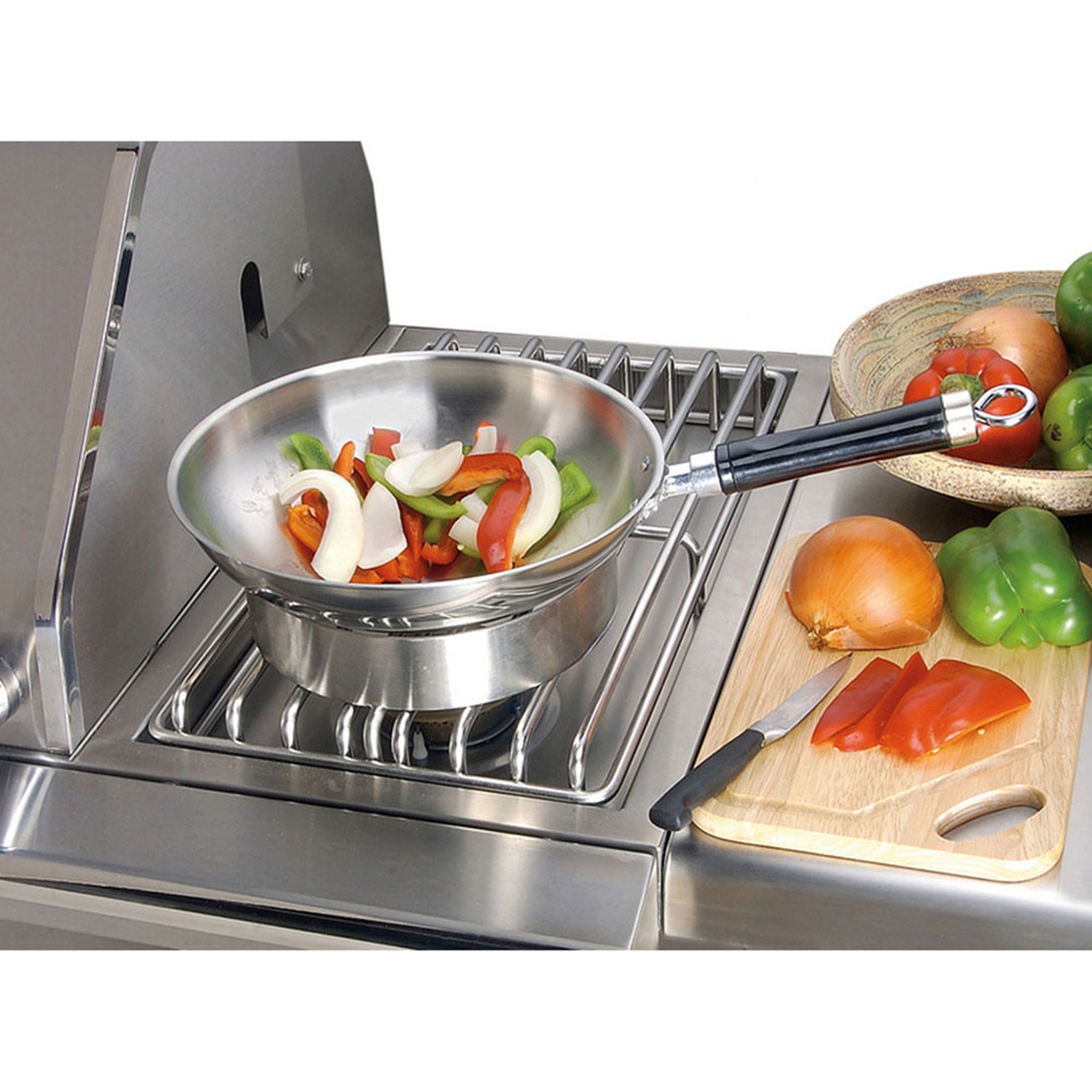 Side burner outlet grill